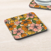 フローラとグラマーのシームレスなパターン コースター (左側)