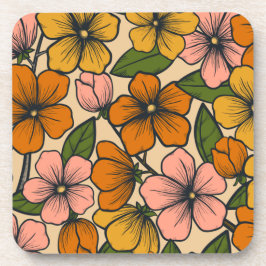 フローラとグラマーのシームレスなパターン コースター
