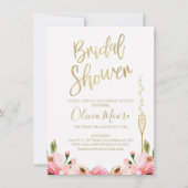 フローラとシャンパンのブライダルシャワーの招待 招待状 (正面)