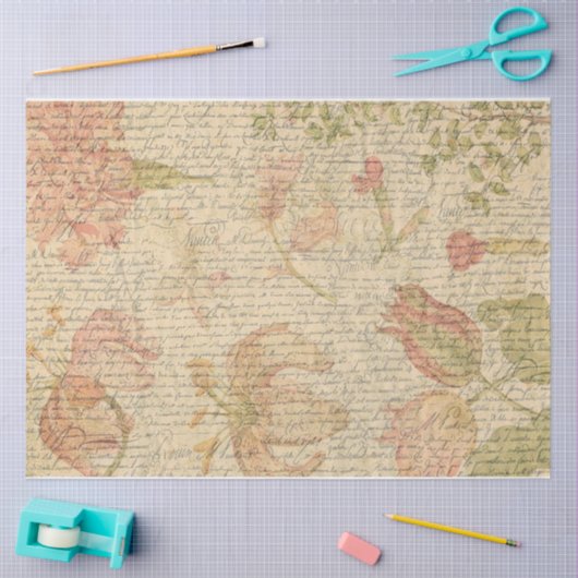 フローラとスクリプトの切り離し紙 薄葉紙 (クラフト)