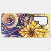 フローラとスパイラルモチーフの電話ケース SAMSUNG GALAXYケース (裏面横)