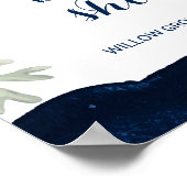 フローラとネイビーウォーター色ブライダルシャワーへようこそ ポスター (角)