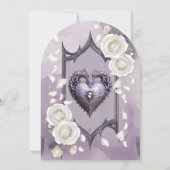 フローラとハートと白いバラのフレーム 招待状 (裏面)