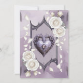 フローラとハートと白いバラのフレーム 招待状 (裏面)