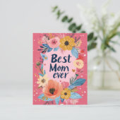 フローラとハート赤い母の日はがき シーズンポストカード (スタンド正面)