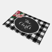 フローラとバッファロパーソナライズされたーのチェックドアマット ドアマット (アングル)