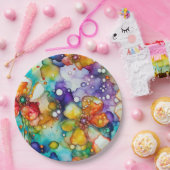 フローラとバブルの抽象芸術 ペーパープレート (パーティー)