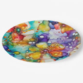 フローラとバブルの抽象芸術 ペーパープレート (アングル)