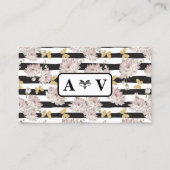 フローラとパタストライプのーン |蝶 名刺 (正面)