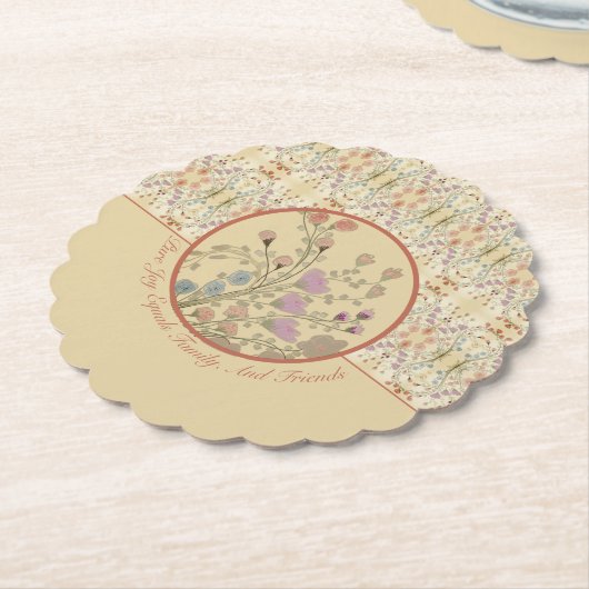 フローラとパターンデザイン ペーパーコースター (アングル)