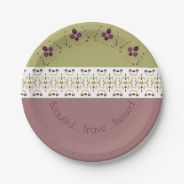 フローラとパターン（の模様が）ある混合デザイン ペーパープレート