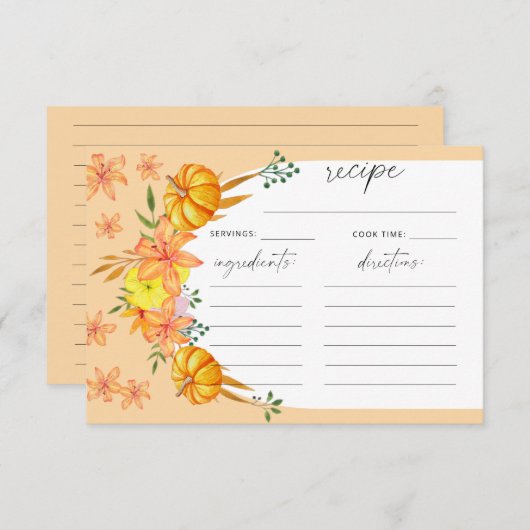 フローラとパンプキンアーチ – レシピカード (正面/裏面)