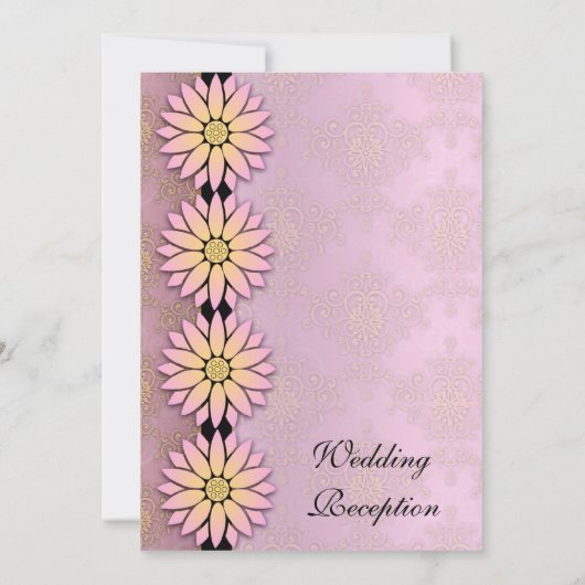 フローラとピーチピンクダマスクウェディング披露宴 招待状 (裏面)