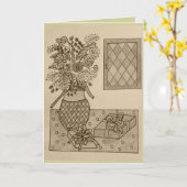 フローラとフェミニン誕生日グリーティングカード カード (黄色い花)