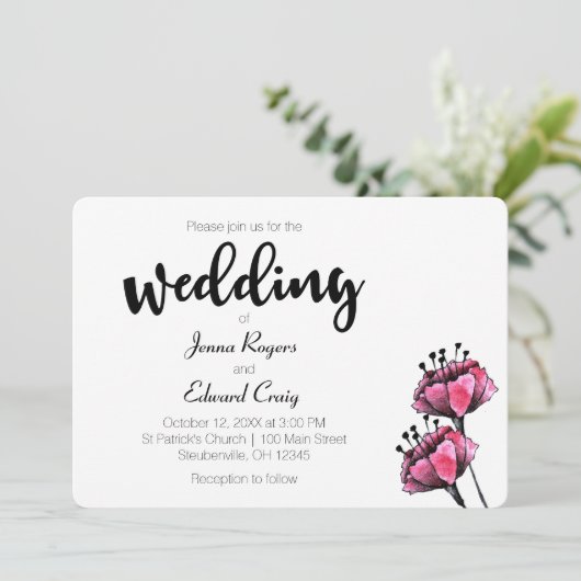 フローラとベリー結婚式招待状 招待状 (スタンド正面)