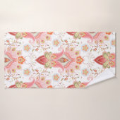 フローラとペの入ったオリエンタルダマスクの模様 バスタオル (バスタオル)