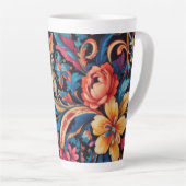 フローラとペイズリーパターン カフェラテマグ (右アングル)