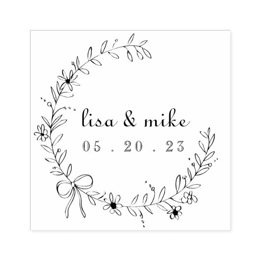 フローラとボウリースカスタムカップルの名結婚前 ラバースタンプ (インプリント)