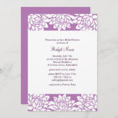 フローラとモダンブライダルシャワーの招待 招待状 (正面/裏面)