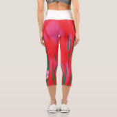 フローラとリーアを持つ印象的な赤と緑のスカーフ カプリレギンス (裏面)