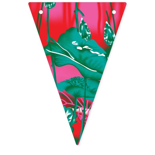フローラとリーアを持つ印象的な赤と緑のスカーフ バンティングフラッグ (第2の旗)
