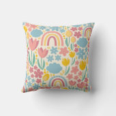 フローラとレインボー春パターン クッション (裏面)
