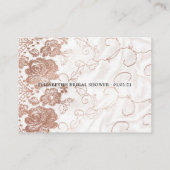 フローラとレースブライダルシャワーレシピ要求 エンクロージャーカード (裏面)