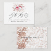 フローラとレースブライダルシャワー表示シャワーギフト エンクロージャーカード (正面/裏面)