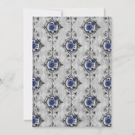 フローラとレース結婚ゴシックのリハーサルディナー 招待状 (裏面)