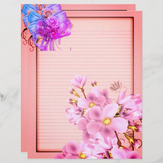 フローラと一部の明細行のスクラップブック作り紙 (正面/裏面)