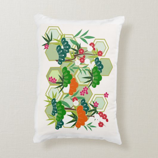 フローラと多肉枕 アクセントクッション (裏面(縦))