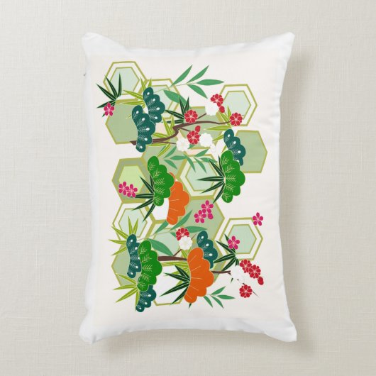 フローラと多肉枕 アクセントクッション (正面(垂直))