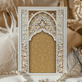 フローラと幾何学的金ゴールドムスリムとイスラーム結婚ズ 招待状