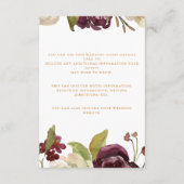 フローラと書道結婚のゲスト詳細 エンクロージャーカード (裏面)