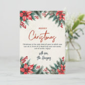 フローラと松ブランチ陽気なクリスマスカスタム シーズンカード (スタンド正面)