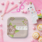 フローラと水玉模様 ペーパープレート (パーティー)