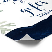 フローラと海軍の水色カードとギフトサイン ポスター (角)