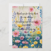 フローラと甘いマザーズのデイカード サンキューカード (裏面)