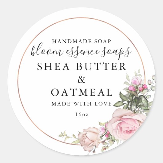 フローラと箔 | Soapステッカー ラウンドシール (正面)