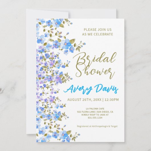 フローラと素晴らしいブライダルシャワー 招待状 (正面)