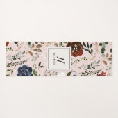 フローラと素朴〔雄ジカの〕枝角海軍ブルゴーニュピンク ヨガマット (裏面(横))