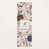 フローラと素朴〔雄ジカの〕枝角海軍ブルゴーニュピンク ヨガマット (正面)