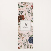 フローラと素朴〔雄ジカの〕枝角海軍ブルゴーニュピンク ヨガマット (裏面)