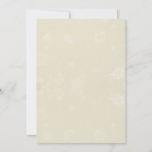 フローラと結婚2つのリングが洗練された 招待状 (裏面)