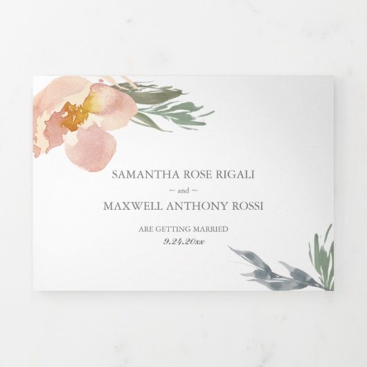 フローラと緑が一挙両招待 三つ折り招待状 (カバー)