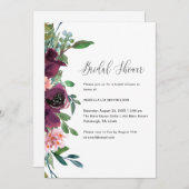 フローラと緑のブライダルシャワーへの招待 招待状 (正面/裏面)