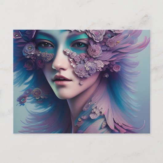フローラと羽の女 ポストカード (正面)