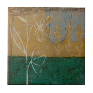 フローラと草花のスケッチ タイル