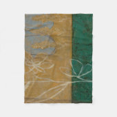 フローラと草花のスケッチ フリースブランケット (正面)