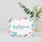 フローラと葉ペットパターンアポイントメントアラーム ポストカード (スタンド正面)